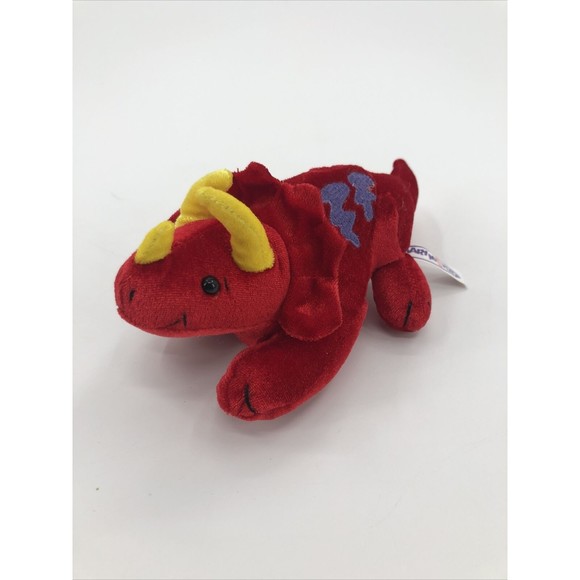 Mary Meyer Other - Mary Meyer Red Triceratops Dinosaur Finger Puppet Plush Stuffed Animal Velour 7"